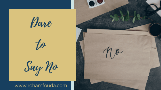 A note with a word "No" on it to emphasize on the importance of saying no and keeping boundaries.